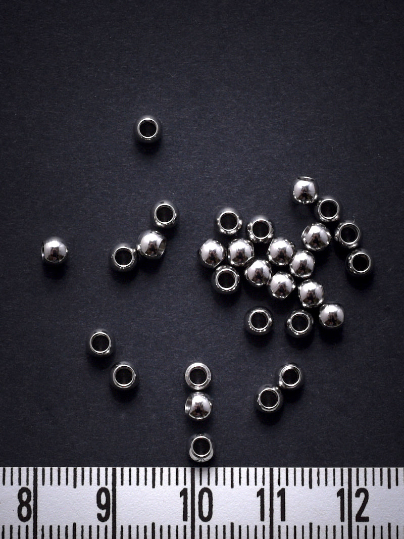 Perles métalliques de 4mm (trou 2mm)