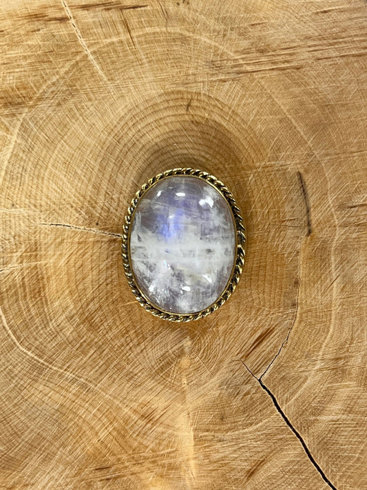 Pierre de lune sertie doré n°D2 (2,4cm x 2cm) - Solyluna Macramé