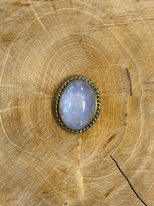 Pierre de lune sertie doré n°D3 (2,1cm x 1,7cm) - Solyluna Macramé