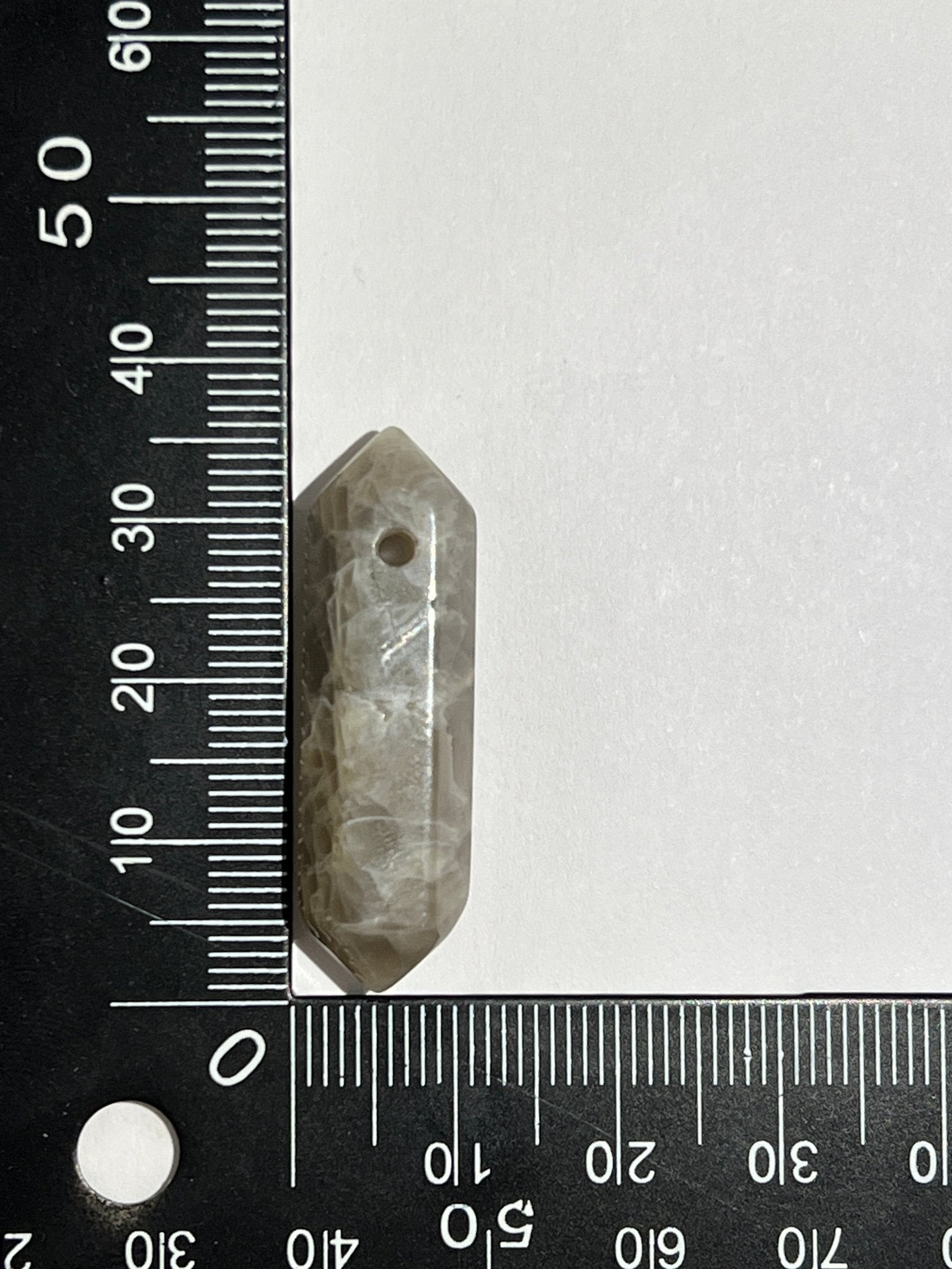 Pierre de Soleil double pointe n°7 (3,6cm x 1,2cm) - Solyluna Macramé