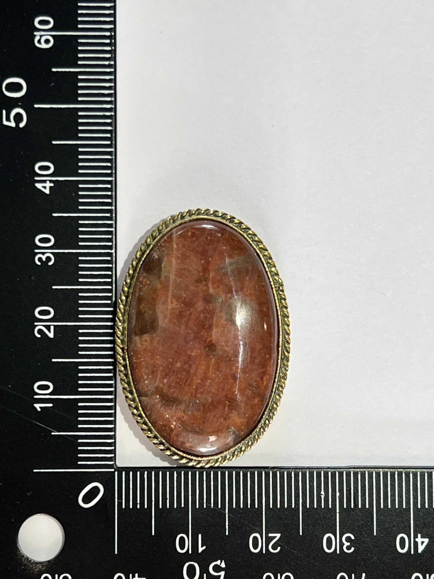 Pierre de soleil sertie doré n°D3 (3,5cm x 2,4cm) - Solyluna Macramé