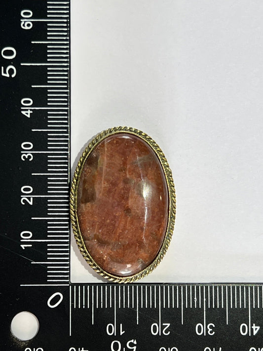 Pierre de soleil sertie doré n°D3 (3,5cm x 2,4cm) - Solyluna Macramé