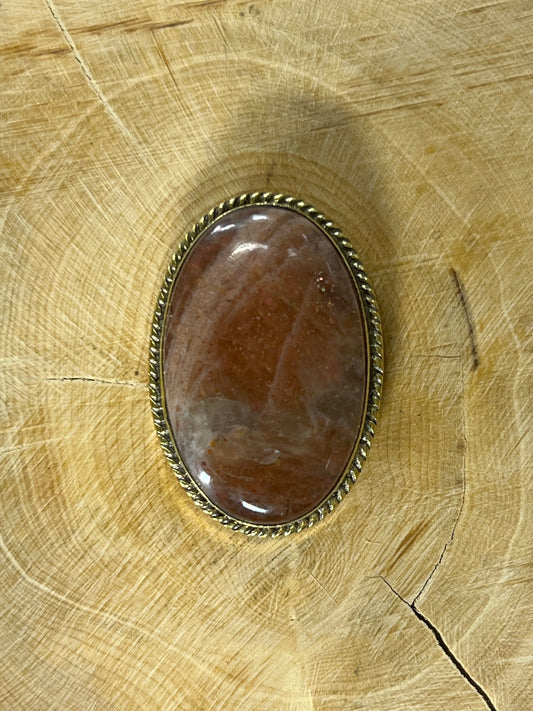 Pierre de soleil sertie doré n°D4 (3,3cm x 2,2cm) - Solyluna Macramé