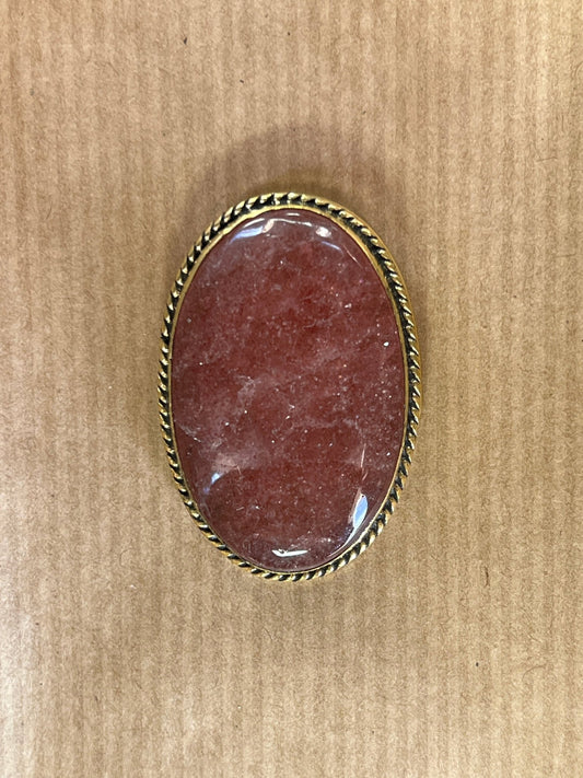 Pierre de soleil sertie doré n°D4 (3,9cm x 2,6cm) - Solyluna Macramé