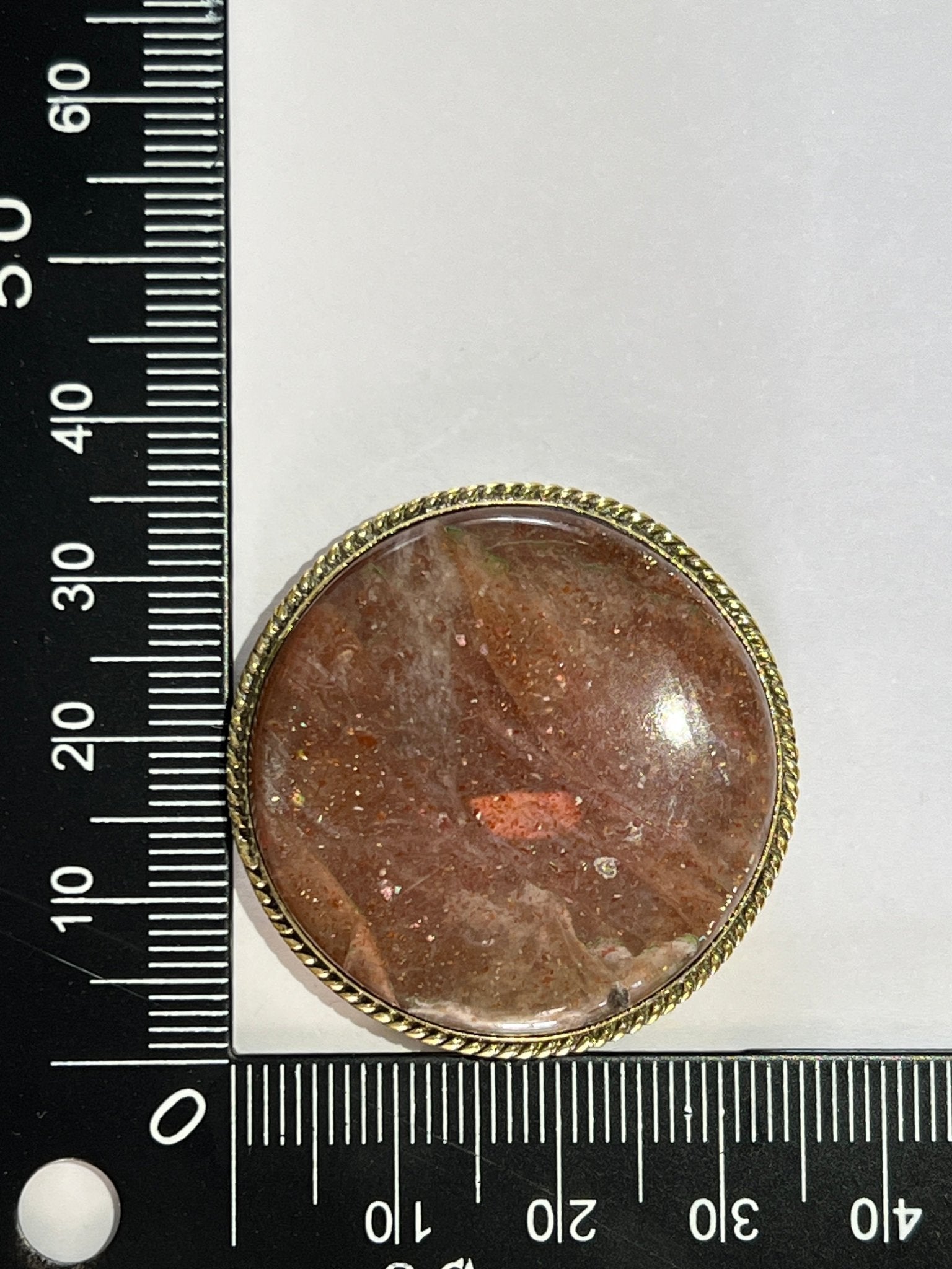 Pierre de soleil sertie doré n°D5 (3,5cm x 3,5cm) - Solyluna Macramé