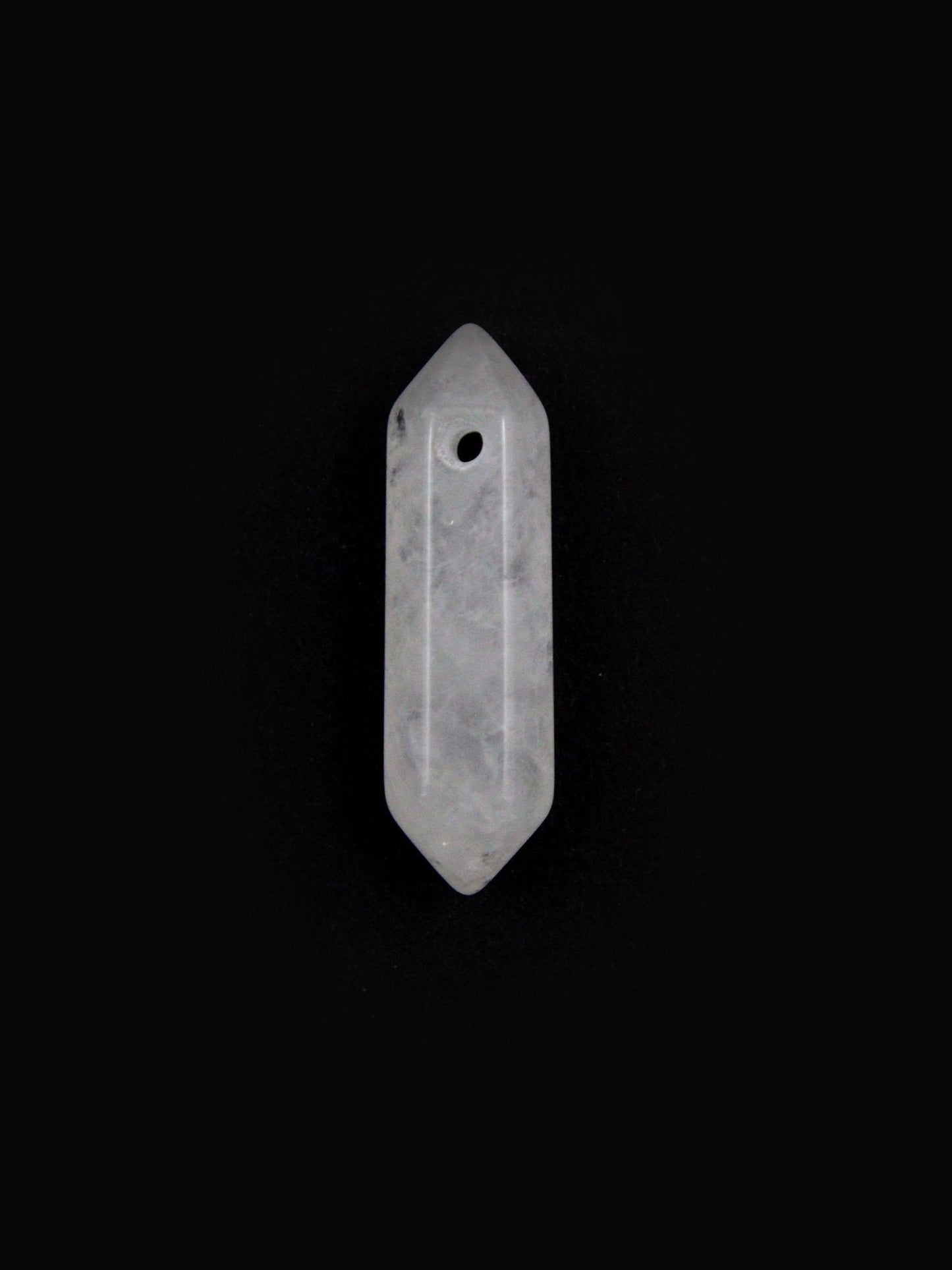 Pierre double pointe trouée calibrée, 12 pierres naturelles - Solyluna Macramé
