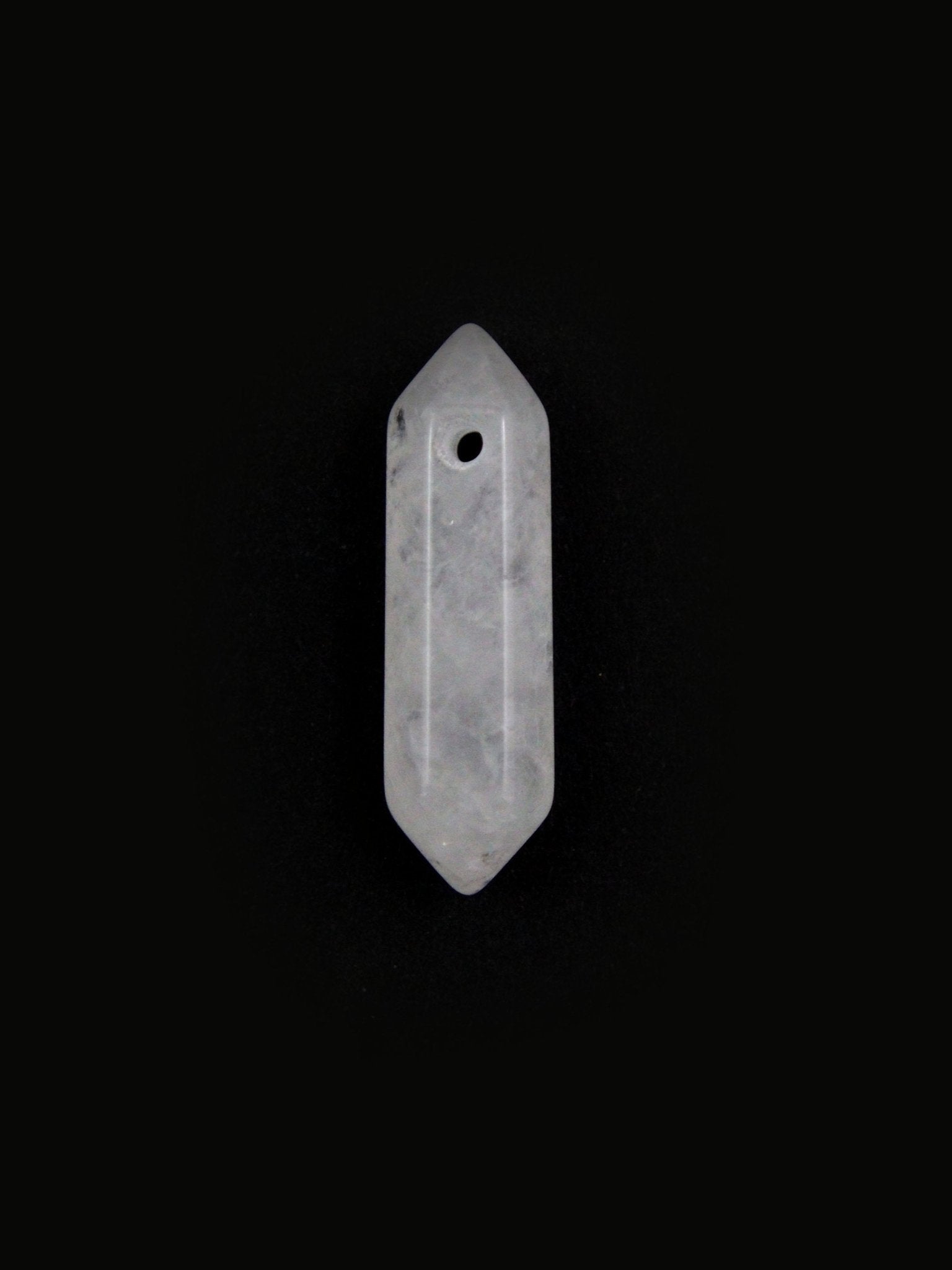 Pierre double pointe trouée calibrée, 12 pierres naturelles - Solyluna Macramé