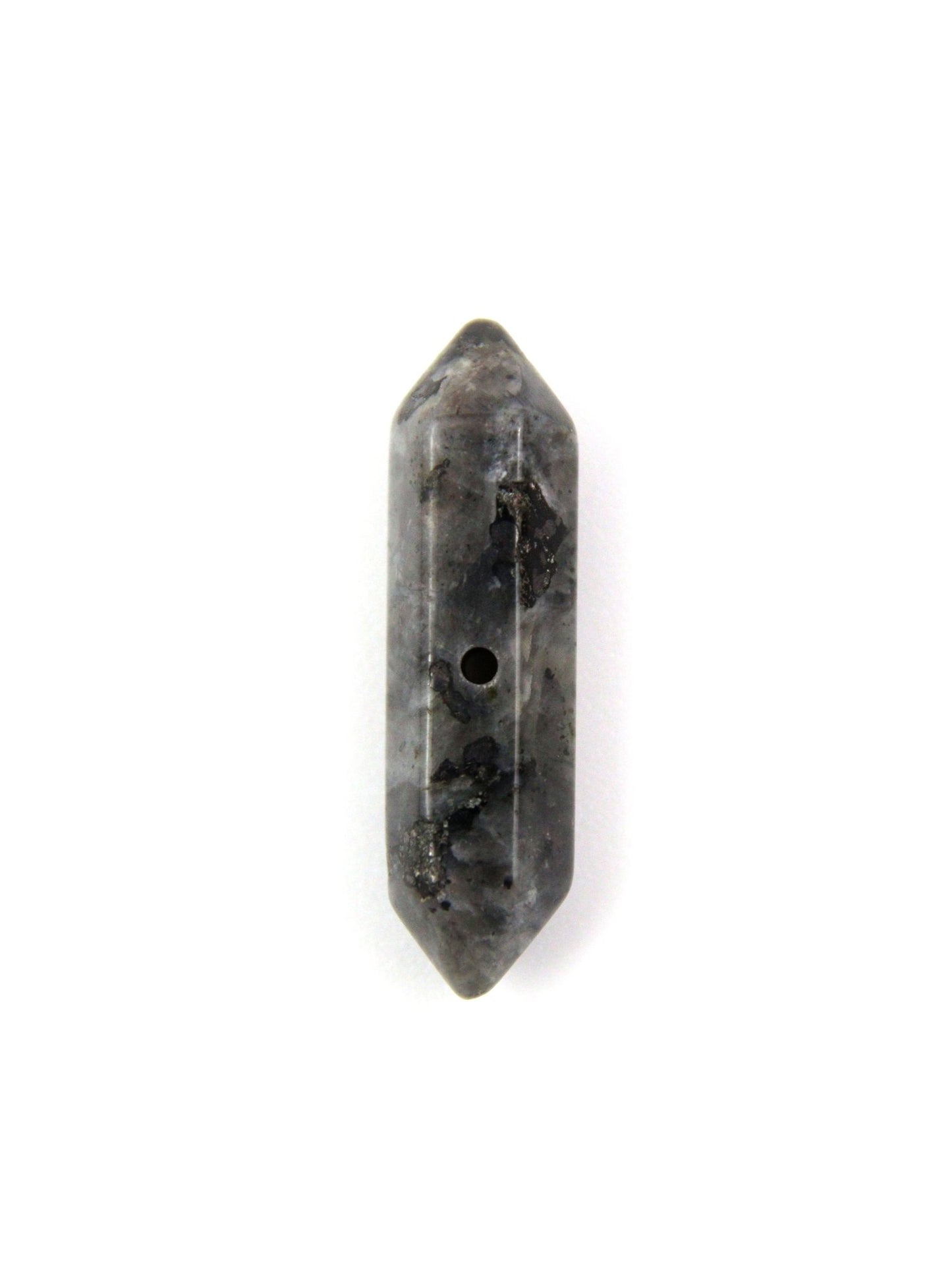 Pierre double pointe trouée calibrée, 12 pierres naturelles - Solyluna Macramé