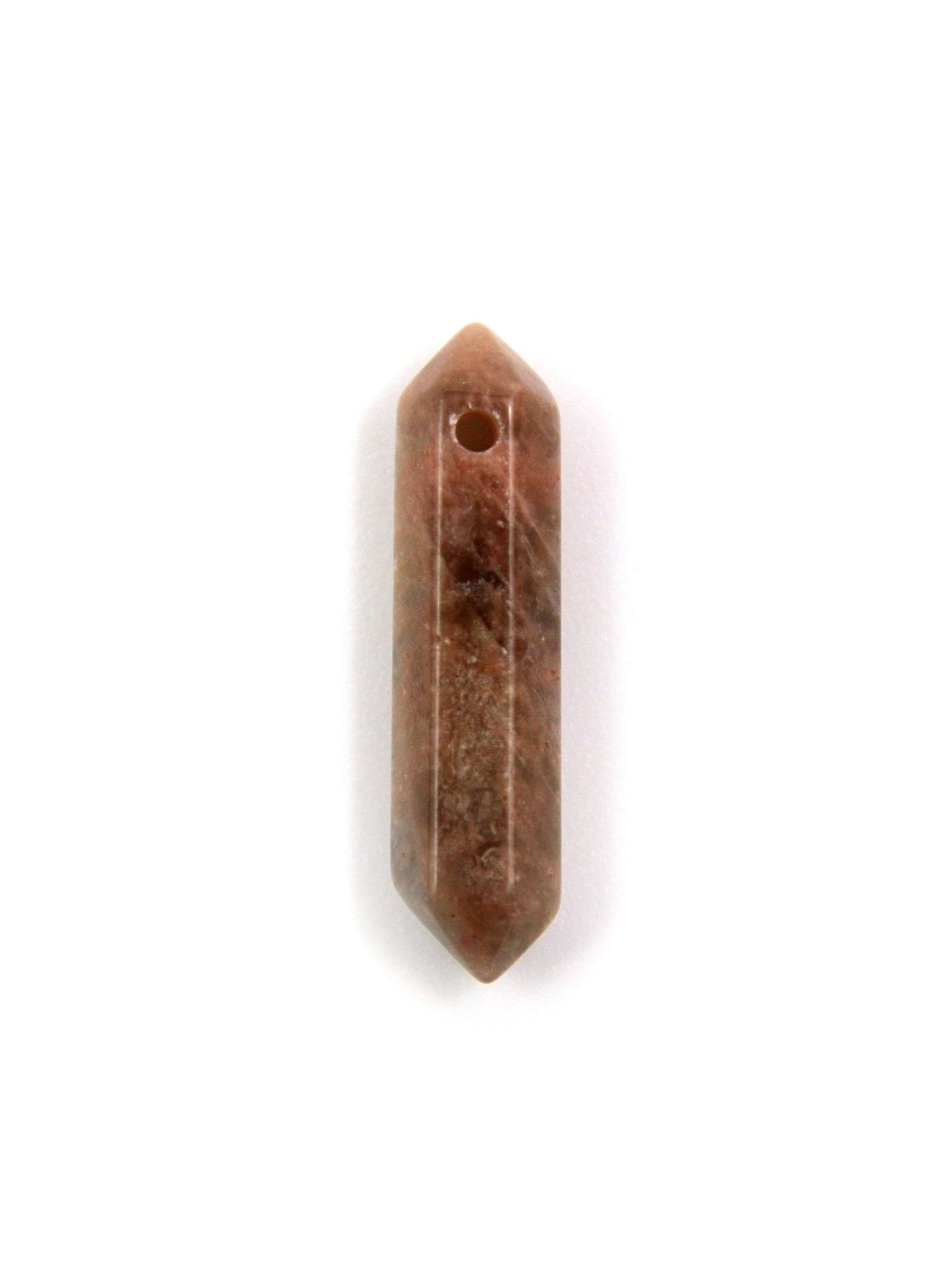 Pierre double pointe trouée calibrée, 12 pierres naturelles - Solyluna Macramé