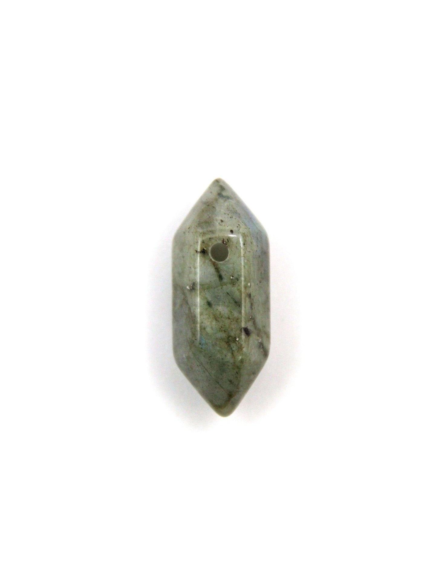 Pierre double pointe trouée calibrée, 12 pierres naturelles - Solyluna Macramé
