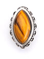 Pierre marquise sertie de laiton argenté de 17 mm - Solyluna Macramé
