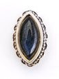 Pierre marquise sertie de laiton argenté de 17 mm - Solyluna Macramé