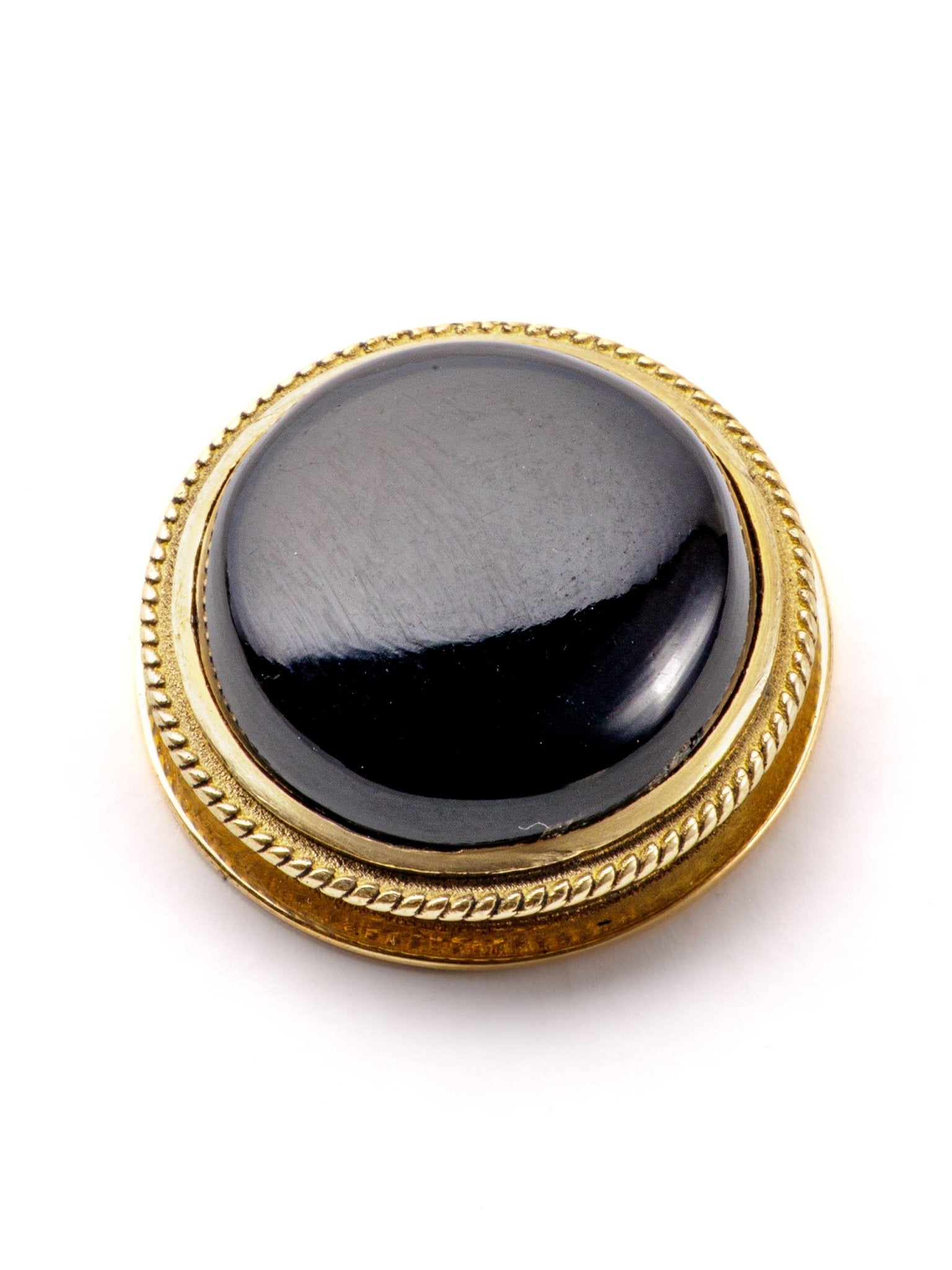 Pierre ronde sertie de laiton de 23 mm - Solyluna Macramé