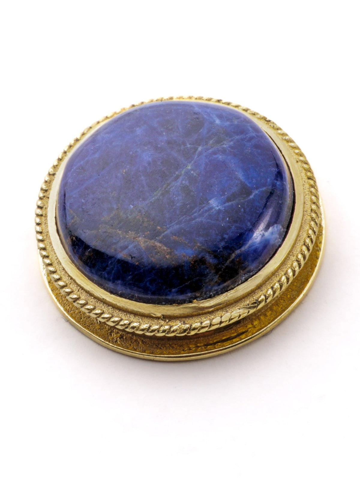 Pierre ronde sertie de laiton de 23 mm - Solyluna Macramé