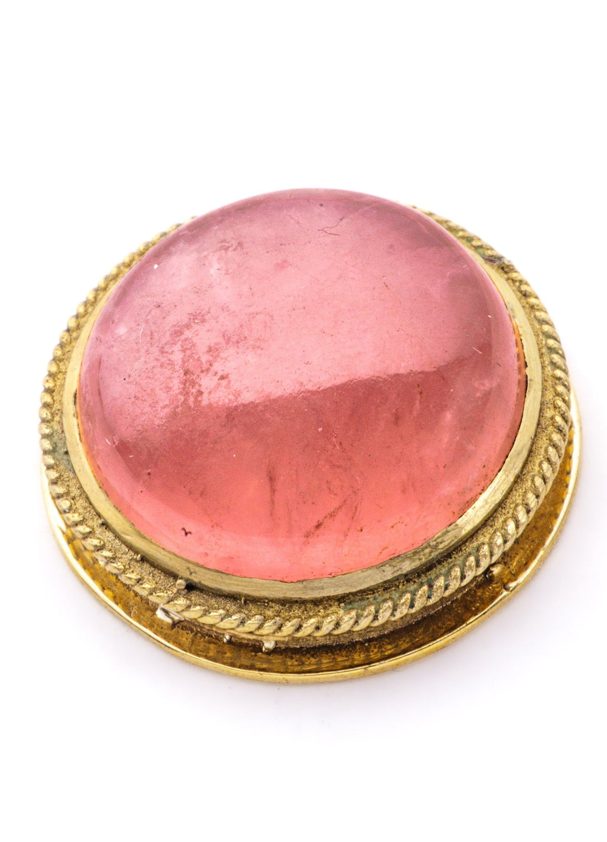 Pierre ronde sertie de laiton de 23 mm - Solyluna Macramé