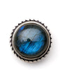 Pierre sertie de laiton argenté de 12 mm - Solyluna Macramé