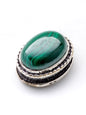 Pierre sertie de laiton argenté de 17 mm - Solyluna Macramé