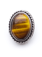 Pierre sertie de laiton argenté de 17 mm - Solyluna Macramé