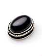 Pierre sertie de laiton argenté de 17 mm - Solyluna Macramé