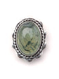 Pierre sertie de laiton argenté "fleur" de 17 mm - Solyluna Macramé
