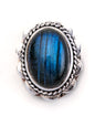 Pierre sertie de laiton argenté "fleur" de 17 mm - Solyluna Macramé