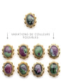 Pierre sertie de laiton "fleur" de 17 mm - Solyluna Macramé