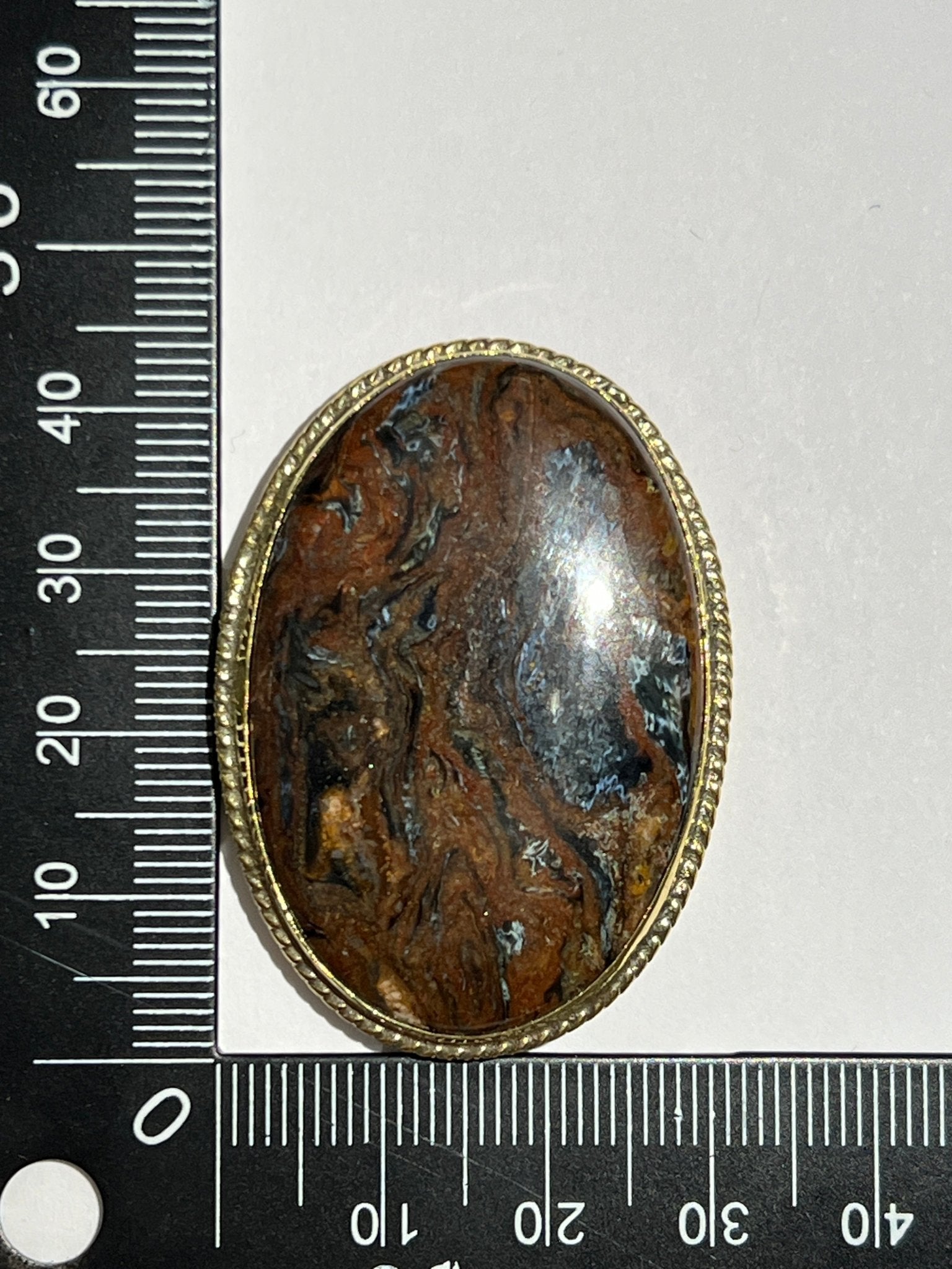 Piétersite sertie doré n°D1 (4,4cm x 2,9cm) - Solyluna Macramé