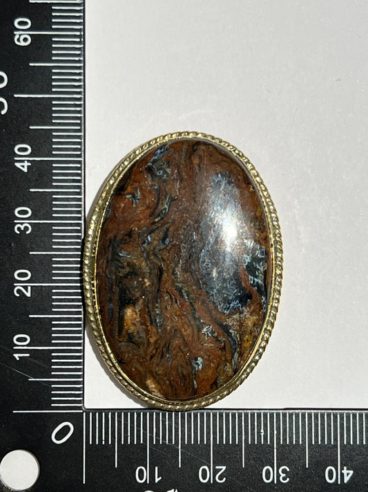 Piétersite sertie doré n°D1 (4,4cm x 2,9cm) - Solyluna Macramé