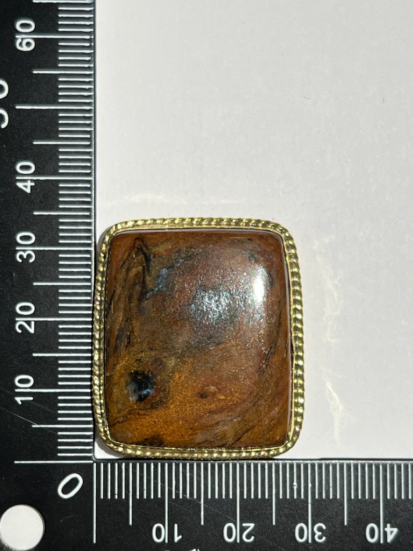 Piétersite sertie doré n°D4 (3,3cm x 2,8cm) - Solyluna Macramé