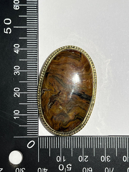 Piétersite sertie doré n°D5 (4,1cm x 2,4cm) - Solyluna Macramé