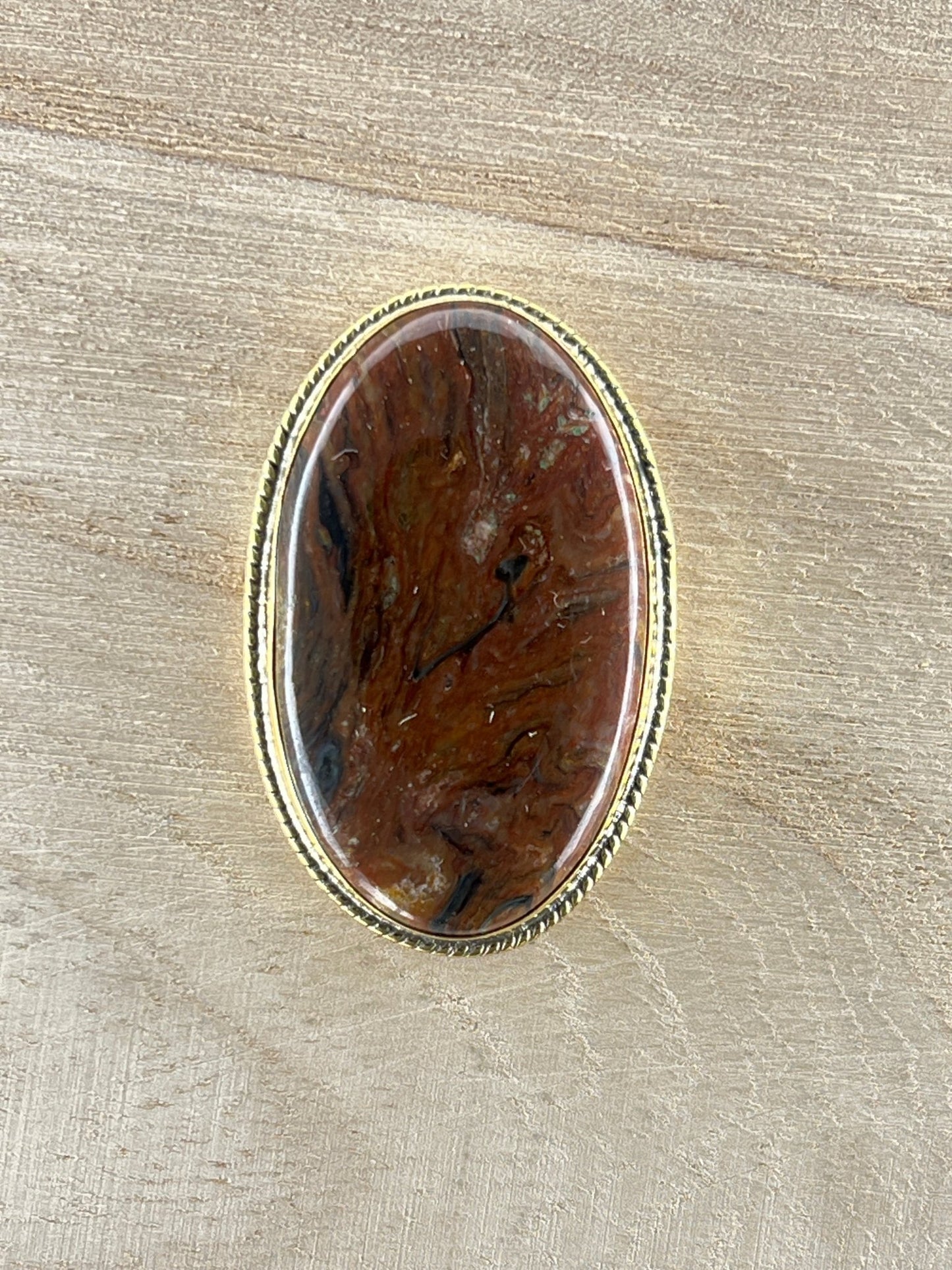 Piétersite sertie doré n°D4 (4,2cm x 2,8cm) - Solyluna Macramé
