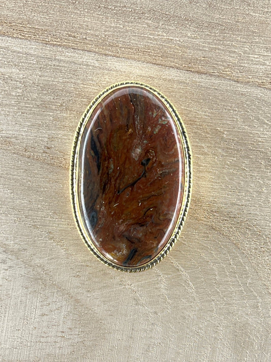 Piétersite sertie doré n°D4 (4,2cm x 2,8cm) - Solyluna Macramé