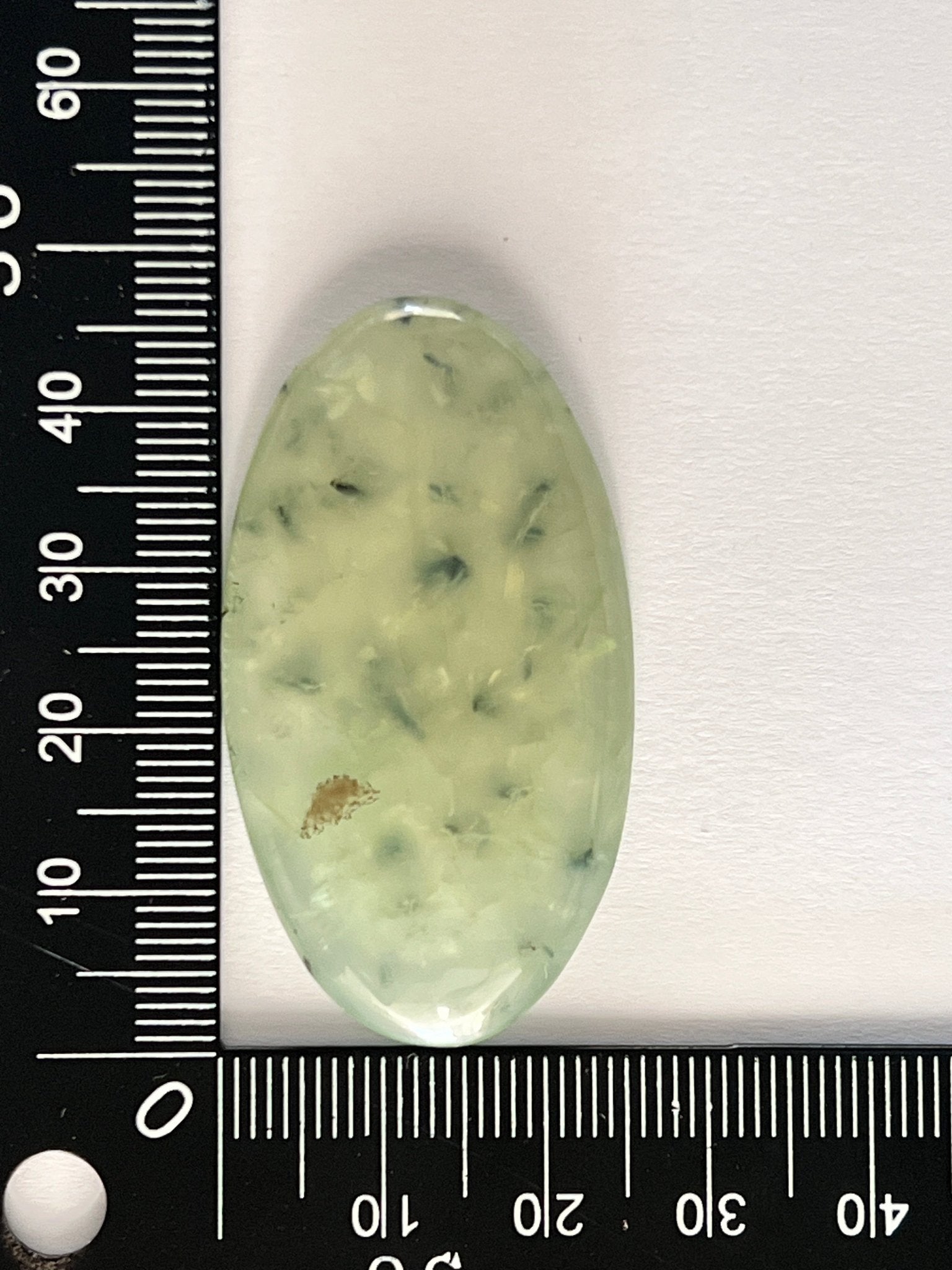 Préhnite Rutile n°2 (4,6cm x 2,6cm) - Solyluna Macramé