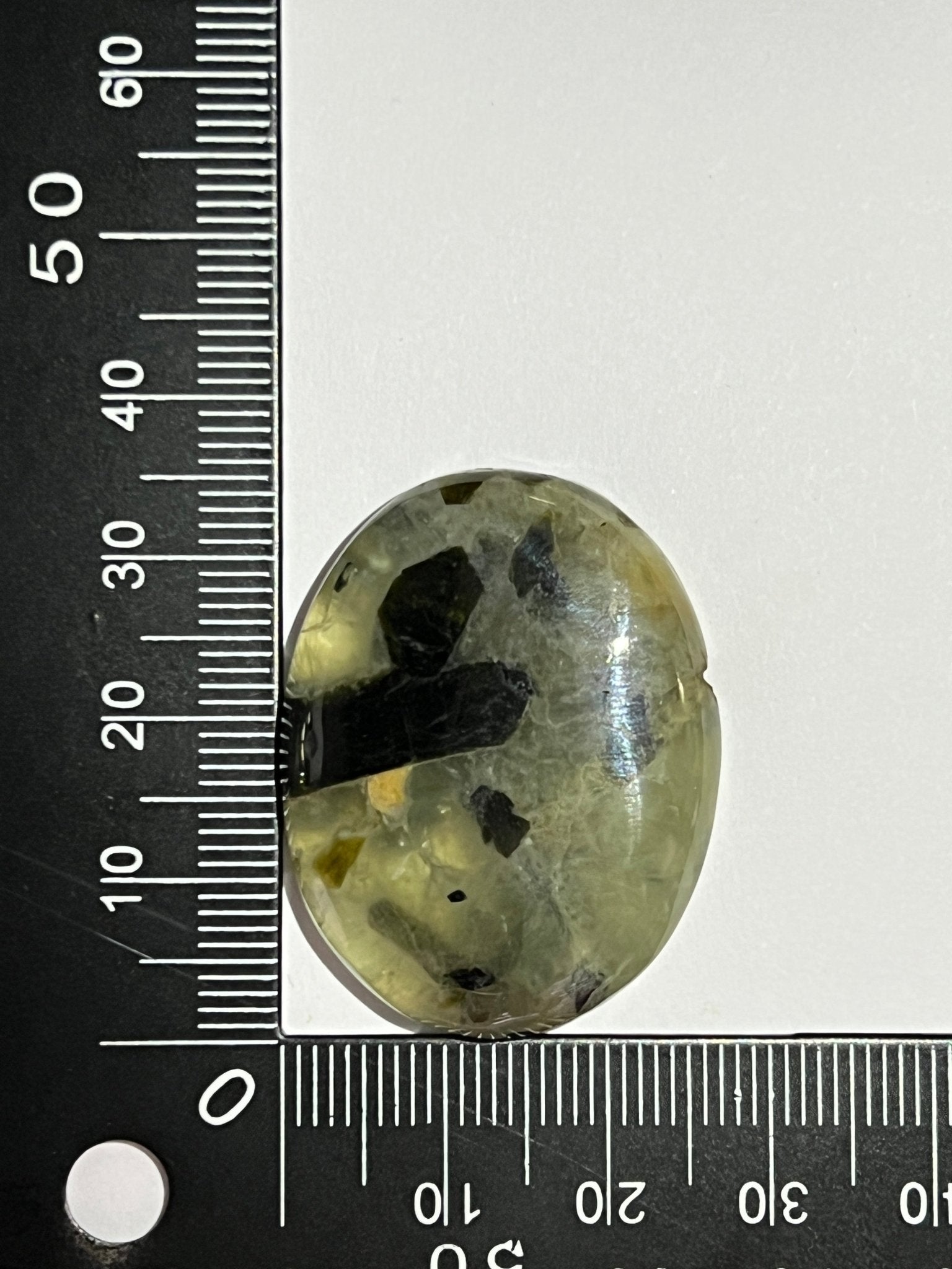 Préhnite Rutile n°4 (3,4cm x 2,6cm) - Solyluna Macramé