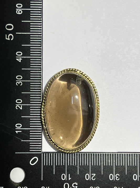 Quartz Fumé sertie doré n°D1 (3,5cm x 2,3cm) - Solyluna Macramé