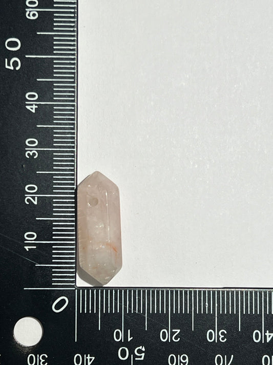Quartz Hématoïde double pointe n°5 (2,5cm x 0,9cm) - Solyluna Macramé