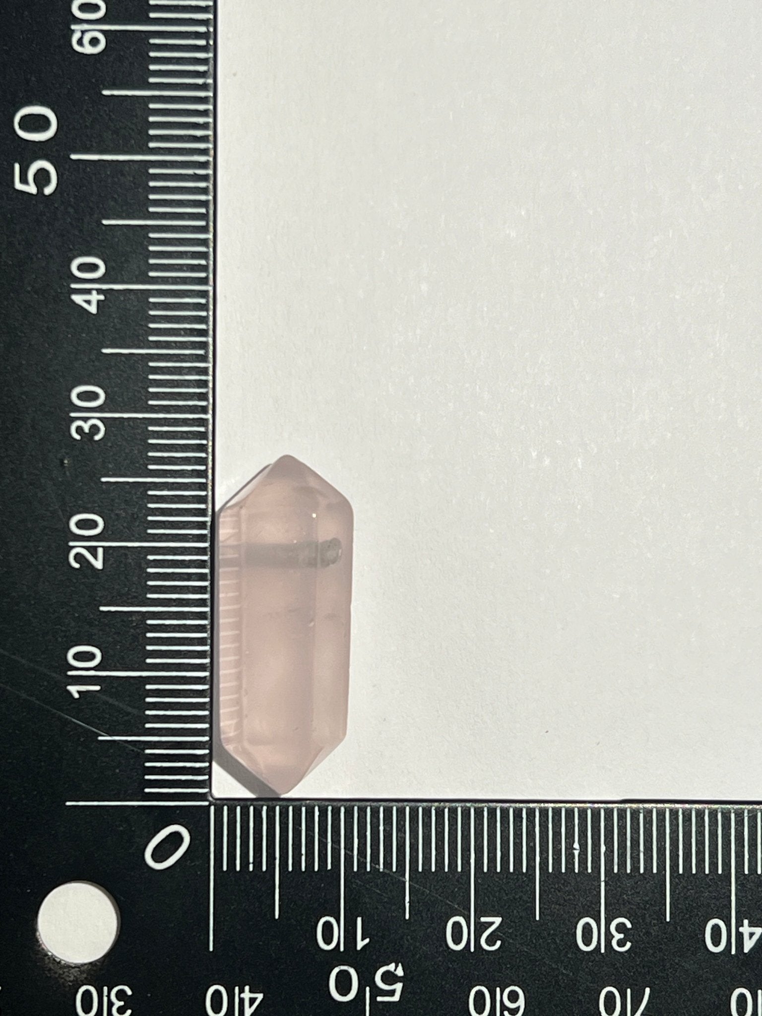 Quartz Rose double pointe n°2 (2,6cm x 1cm) - Solyluna Macramé