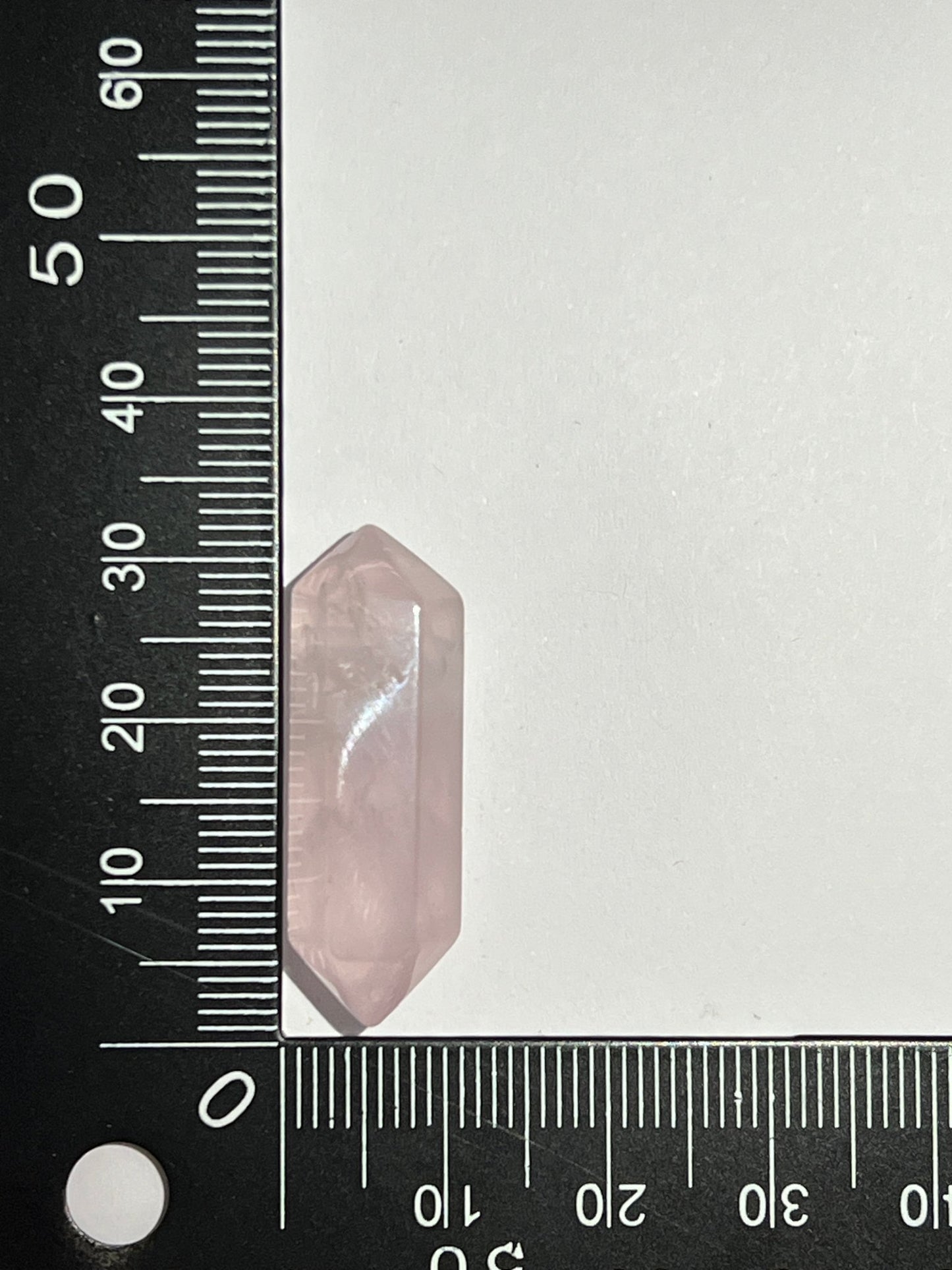Quartz Rose double pointe n°9 (3,1cm x 1cm) - Solyluna Macramé
