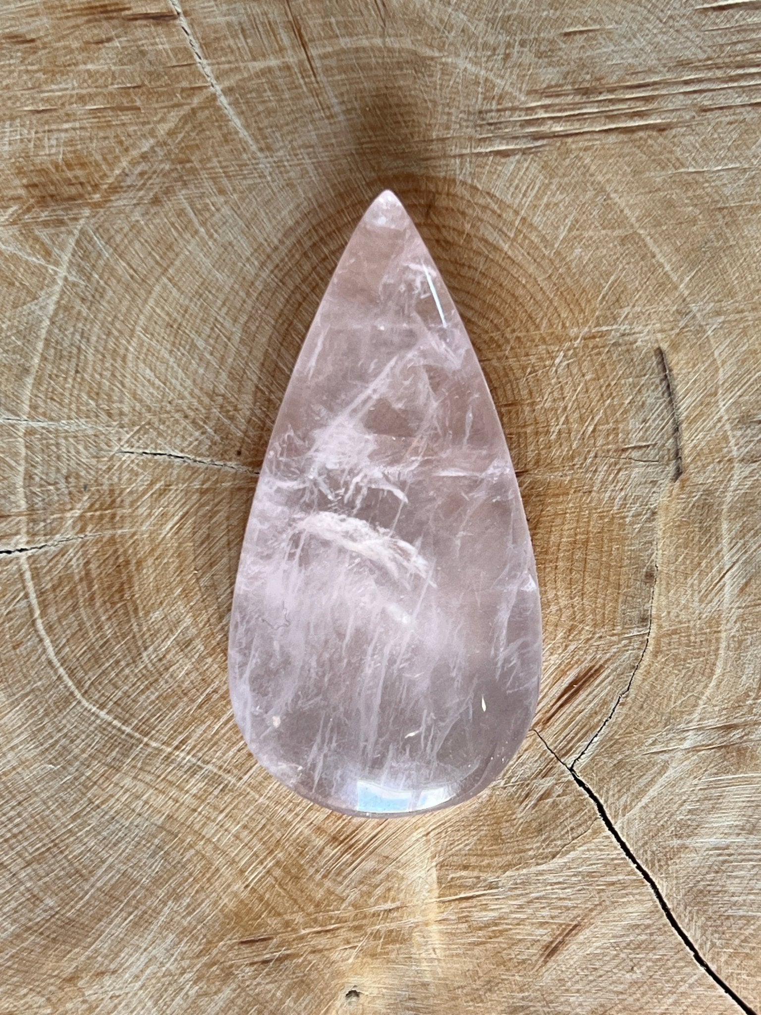 Quartz Rose n°2 (4,6cm x 2,3cm) - Solyluna Macramé