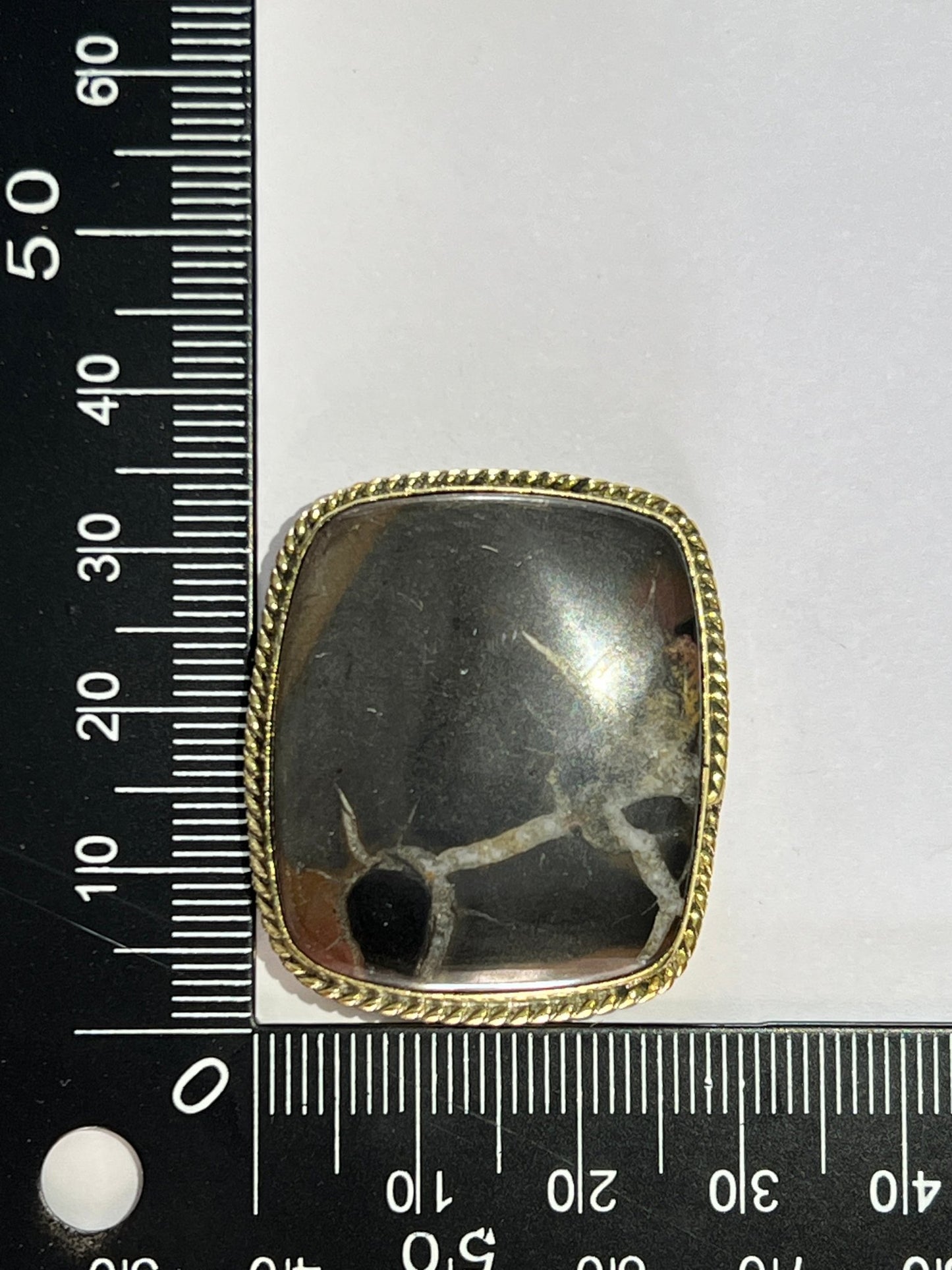 Septaria Noire sertie doré n°D2 (3,4cm x 2,9cm) - Solyluna Macramé