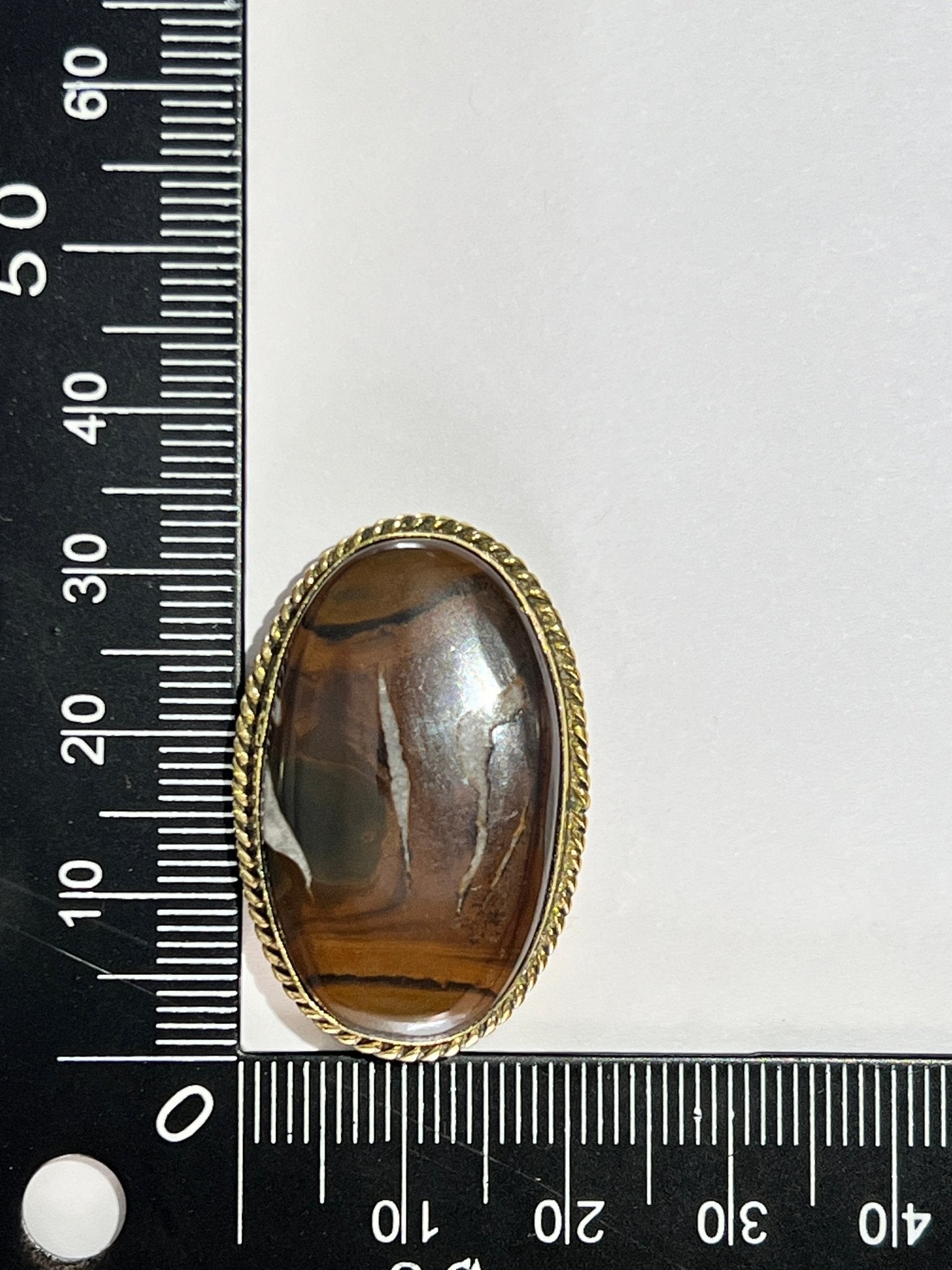 Septaria Noire sertie doré n°D3 (3,3cm x 2,1cm) - Solyluna Macramé