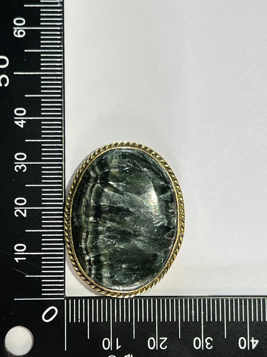 Séraphinite sertie doré n°D2 (3,4cm x 2,6cm) - Solyluna Macramé