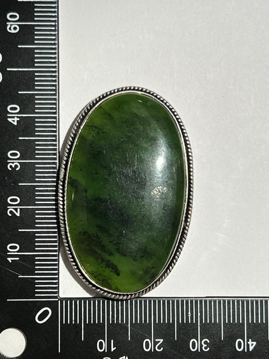 Serpentine sertie argenté n°A2 (4,5cm x 2,9cm) - Solyluna Macramé