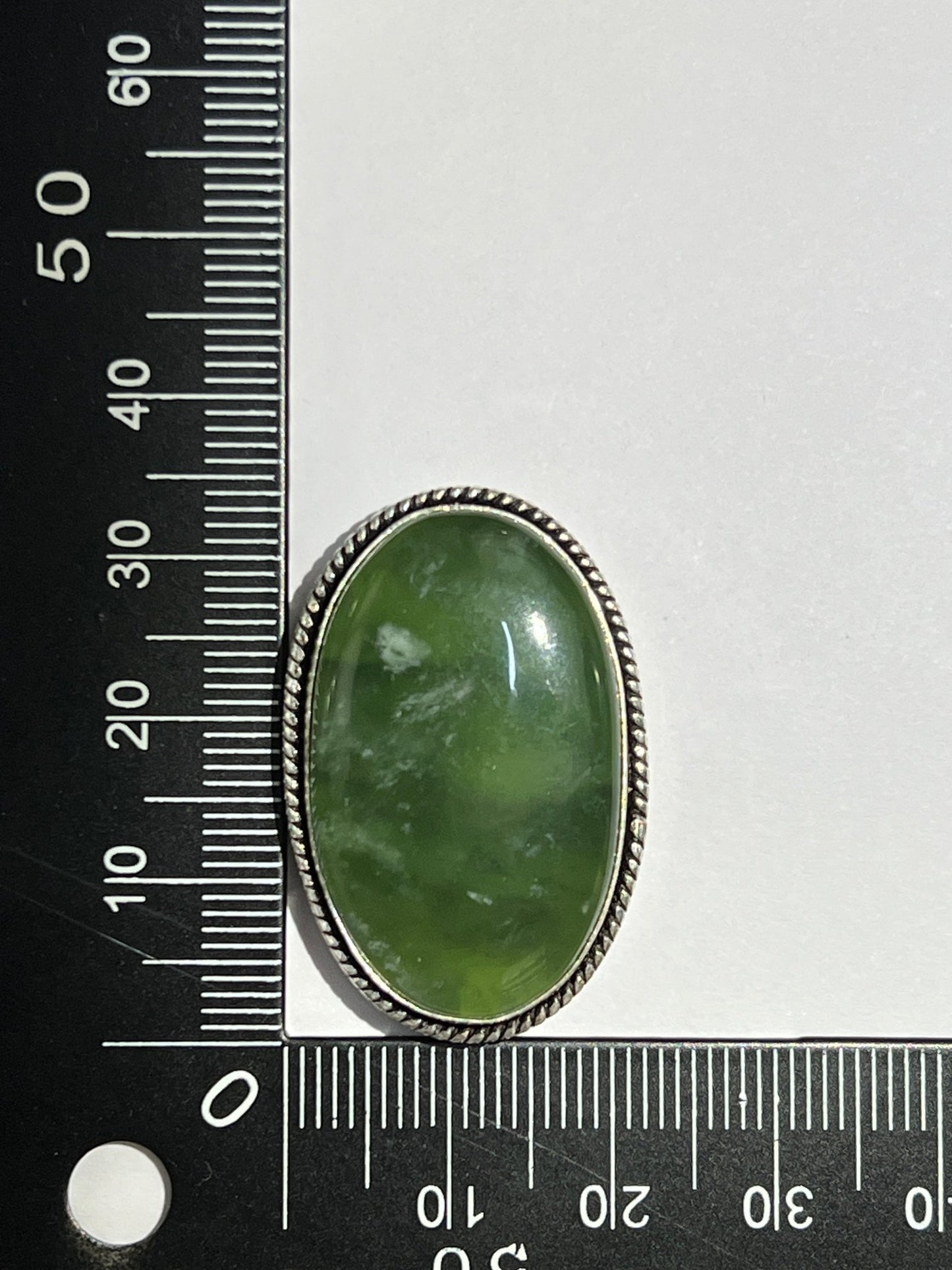 Serpentine sertie argenté n°A3 (3,3cm x 2,2cm) - Solyluna Macramé