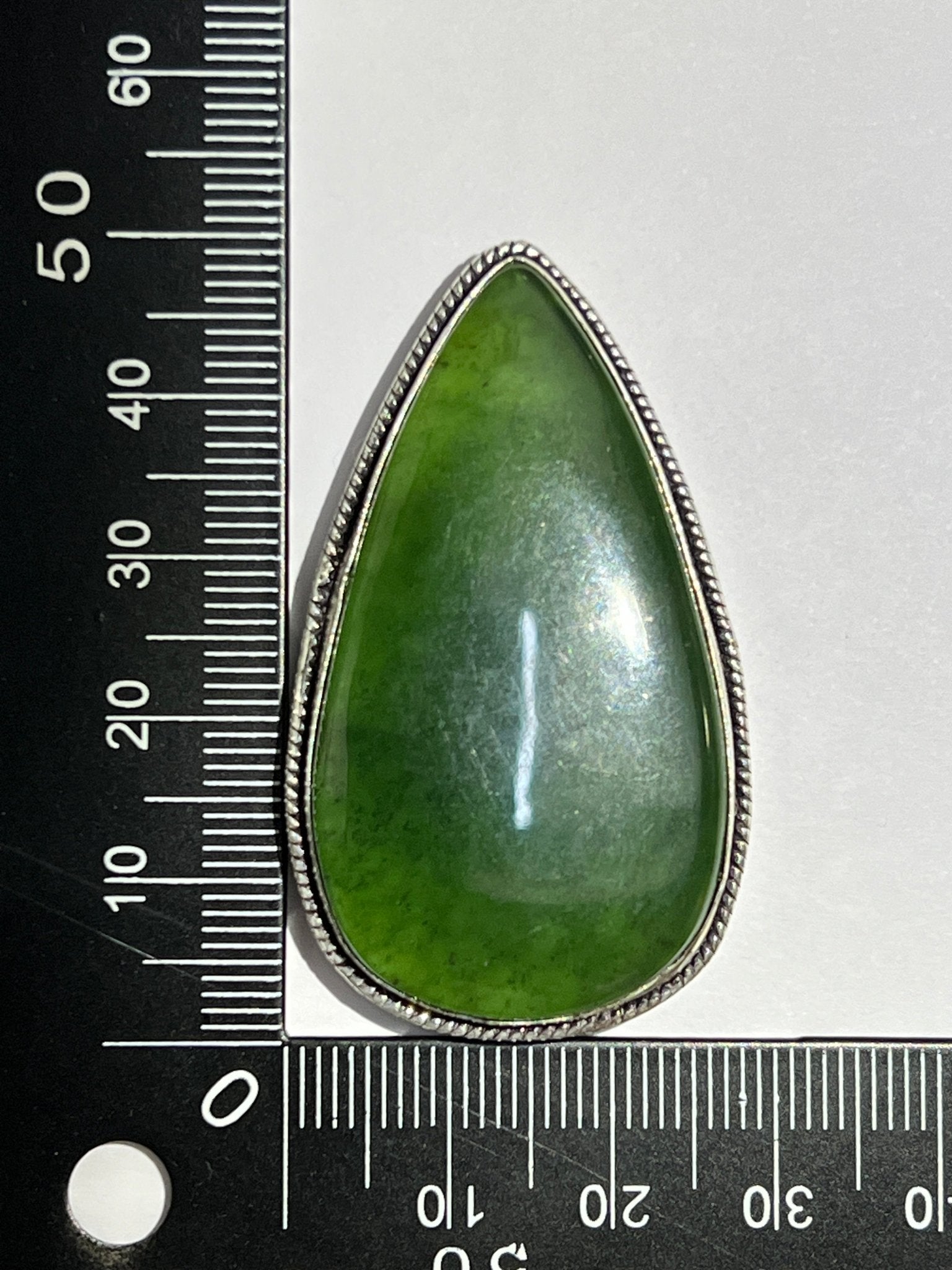 Serpentine sertie argenté n°A5 (4,9cm x 2,9cm) - Solyluna Macramé