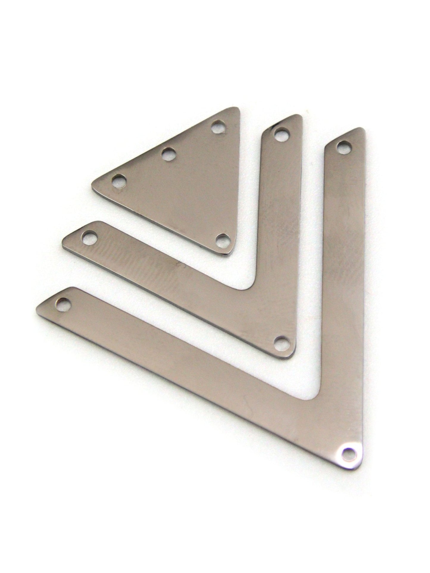 Set Connecteur 3 Triangles Acier Inox Doré 18K ou Acier - Solyluna Macramé