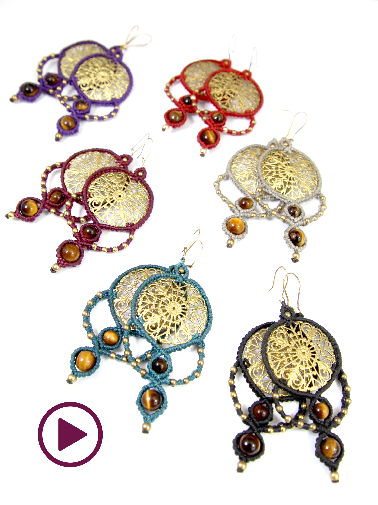 Vidéo Boucles d'oreilles "Guapa" - Solyluna Macramé