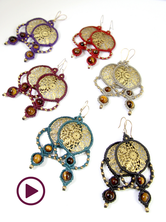 Vidéo Boucles d'oreilles "Guapa" - Solyluna Macramé