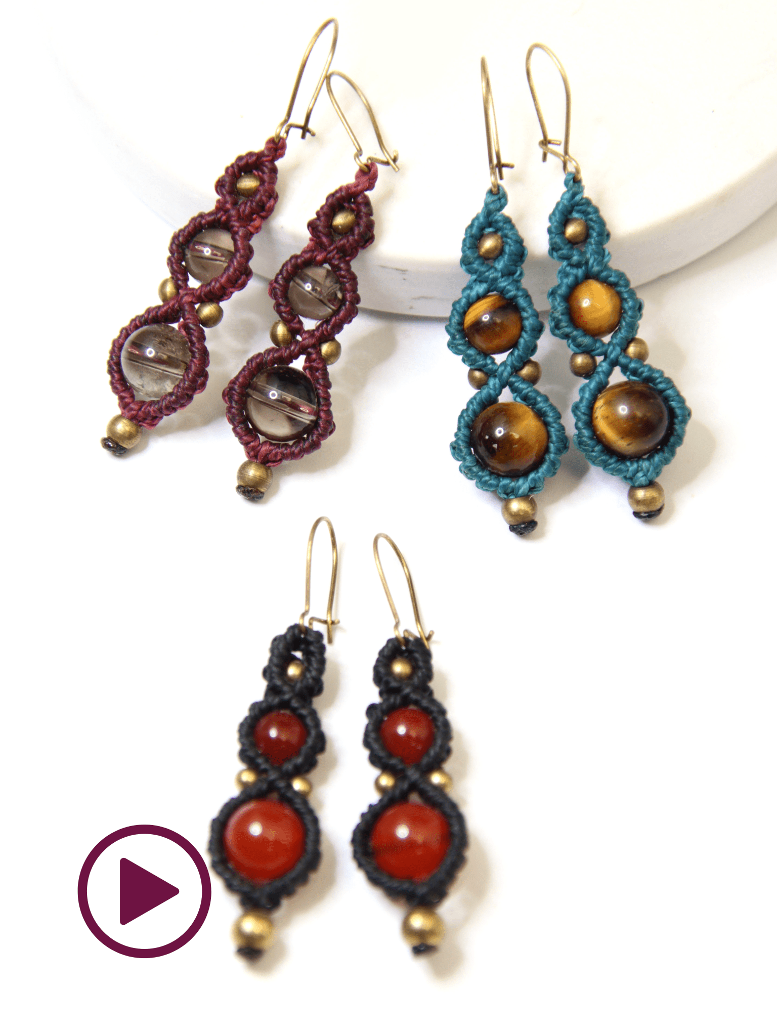 Vidéo Boucles d'oreilles "Mia" - Solyluna Macramé